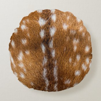 Spotted Deer Fur Texture Round Pillow by hildurbjorg at Zazzle