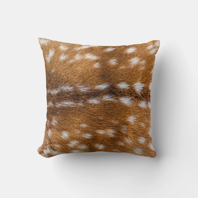 Spotted deer fur texture throw pillow (Front)