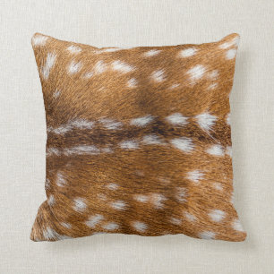 Spotted deer fur texture throw pillow