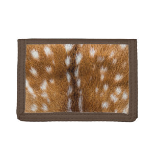 Spotted deer fur texture tri-fold wallet