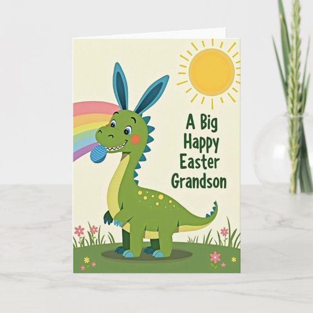Spotted Dino Easter Card (Front)