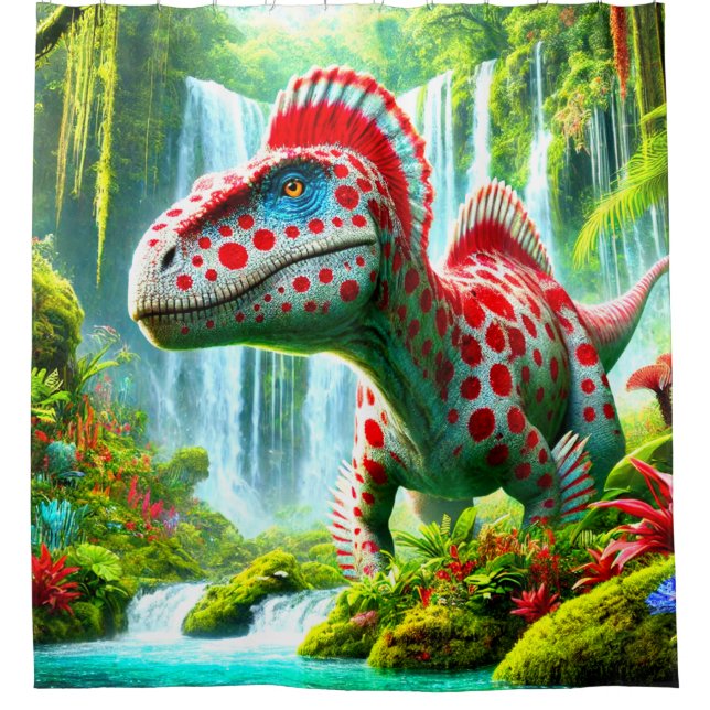 Spotted Dinosaur Shower Curtain (Front)