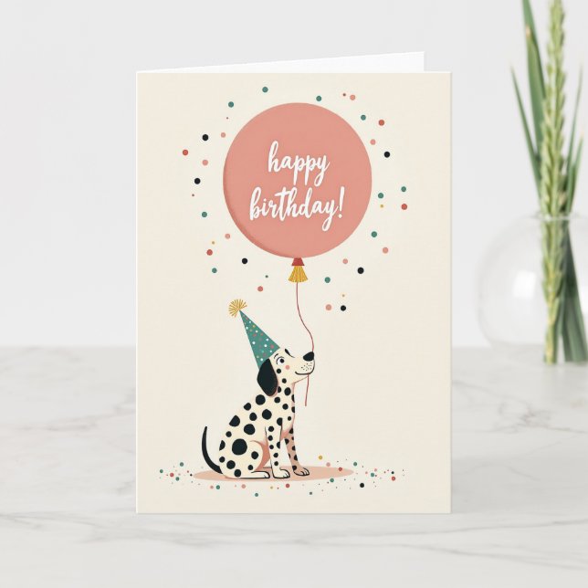 Spotted Dog Birthday Card (Front)
