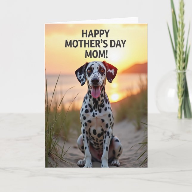 Spotted Dog Mothers Day Mom Card (Front)
