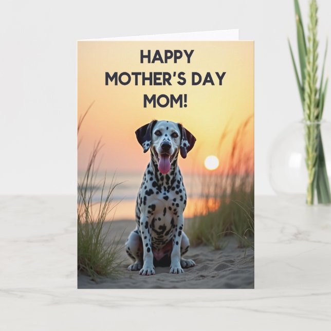 Spotted Dog Mothers Day Scene Card (Front)