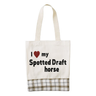 Spotted Draft horse Zazzle HEART Tote Bag