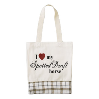 Spotted Draft horse Zazzle HEART Tote Bag