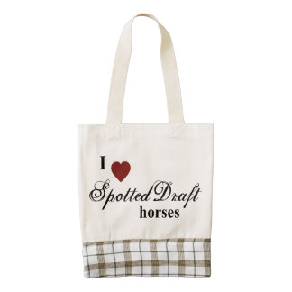 Spotted Draft horses Zazzle HEART Tote Bag
