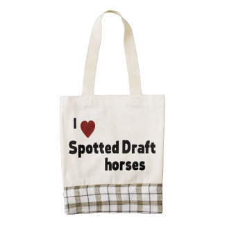 Spotted Draft horses Zazzle HEART Tote Bag