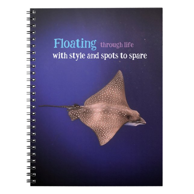 Spotted eagle ray underwater notebook (Front)