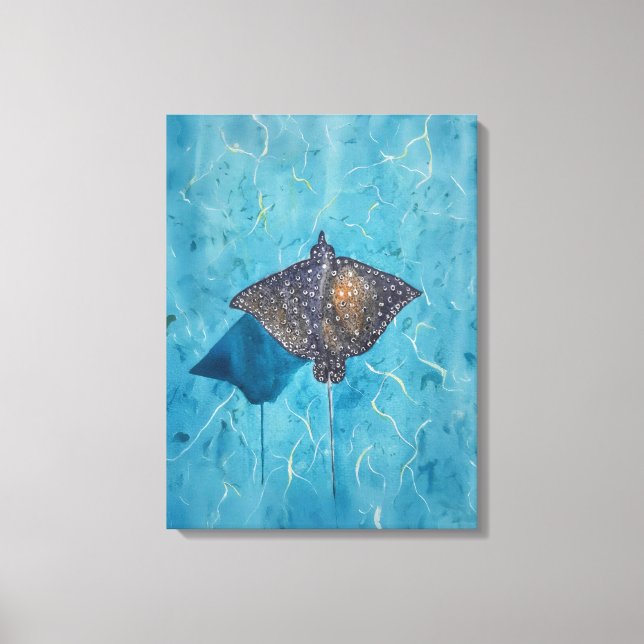 Spotted Eagle Stingray - Ocean Canvas Print (Front)