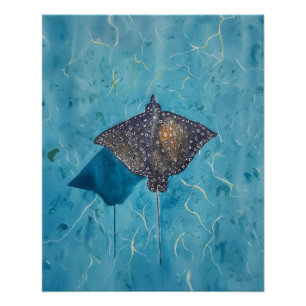 Spotted Eagle Stingray - Ocean Poster