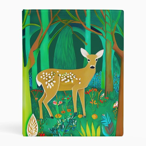 Spotted Fawn in a Fantasy Forest Setting  Mini Binder