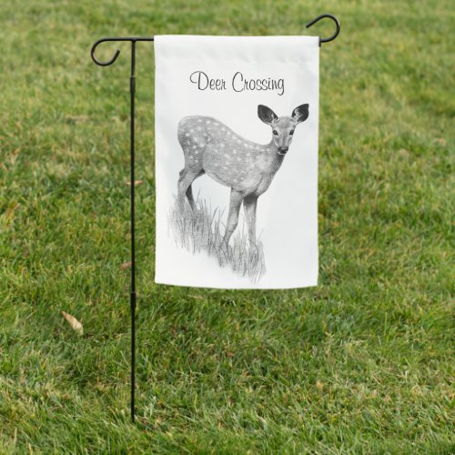 Spotted Fawn in Deer Crossing Garden Flag