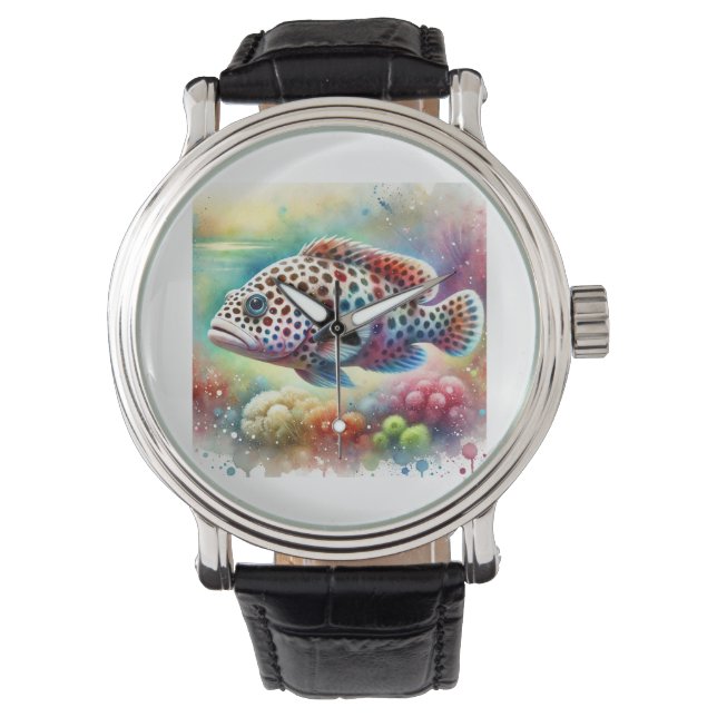 Spotted Fish Harmony 220824AREF142 - Watercolor Watch (Front)
