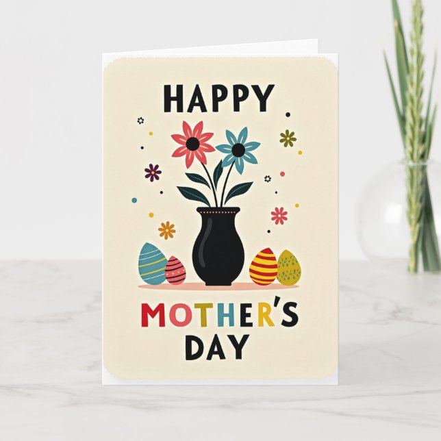 Spotted Floral Mothers Day Card (Front)