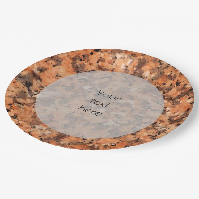 Spotted Geology Stone Texture Surface any Text Paper Plates (Angled)