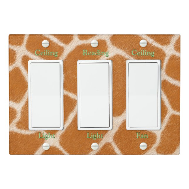 Spotted Giraffe Fur Wild Animal Print Custom Light Switch Cover (In Situ)