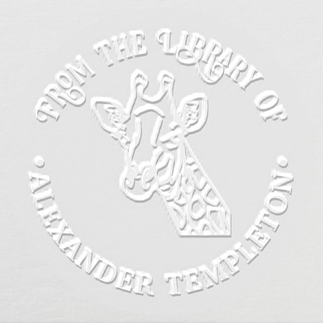 Spotted Giraffe Head #1 Library Book Name Embosser (Design)