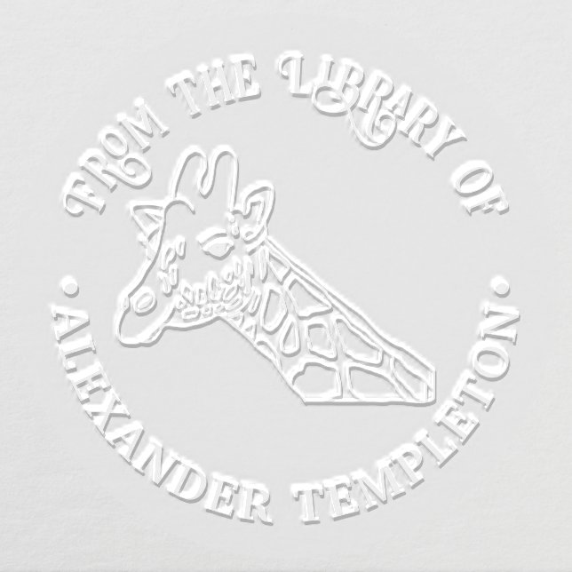 Spotted Giraffe Head #2 Library Book Name Embosser (Design)