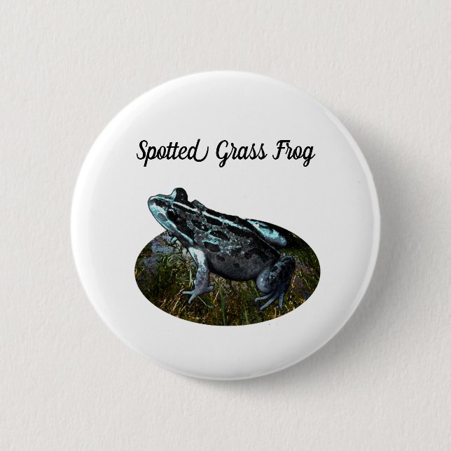 Spotted Grass Frog, 6 cm Round Badge  Button (Front)
