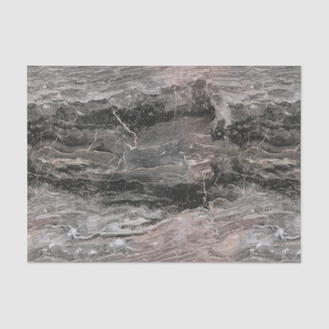 Spotted Gray And Black Marble Tissue Paper (Front)