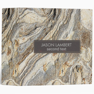 Spotted Gray Brown And Beige Marble Stone 3 Ring Binder