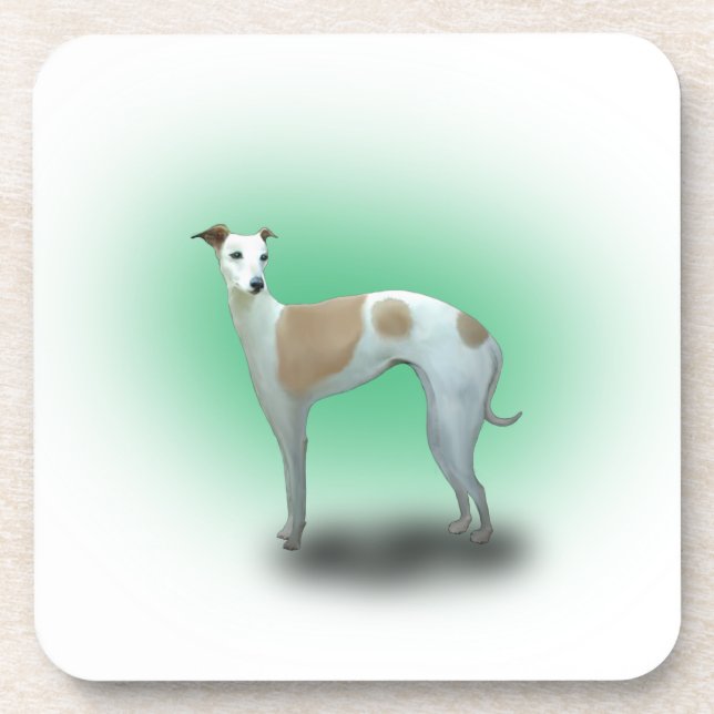 Spotted Greyhound Dog Drink Coaster (Front)