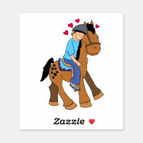 Spotted Horse Love Sticker _ Blue