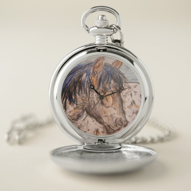 Spotted Horse Pocket Watch (Inside)
