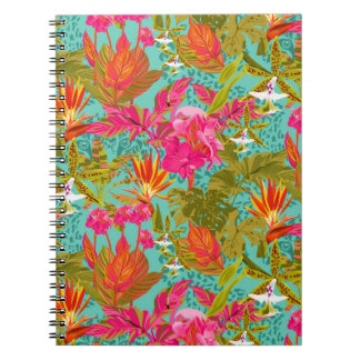 Spotted Hothouse Tropical Floral spiral notebook