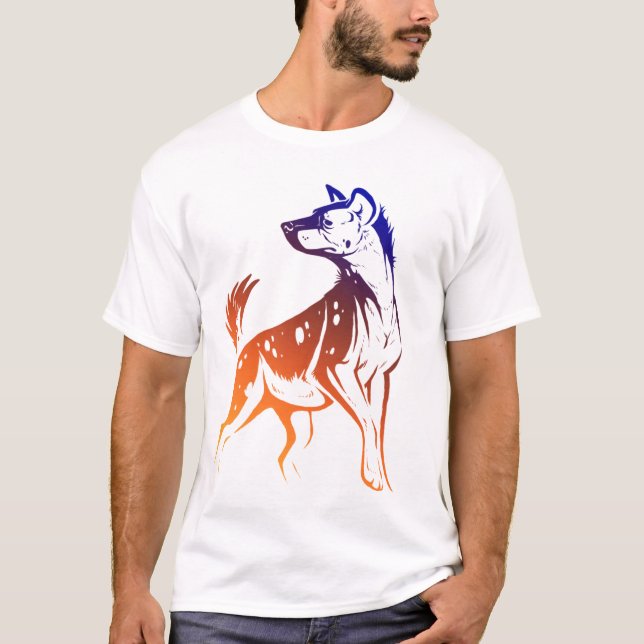 Spotted Hyena Blue Gradated Destroyed T T-Shirt (Front)