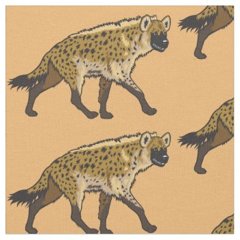 Spotted Hyena Fabric by insimalife at Zazzle