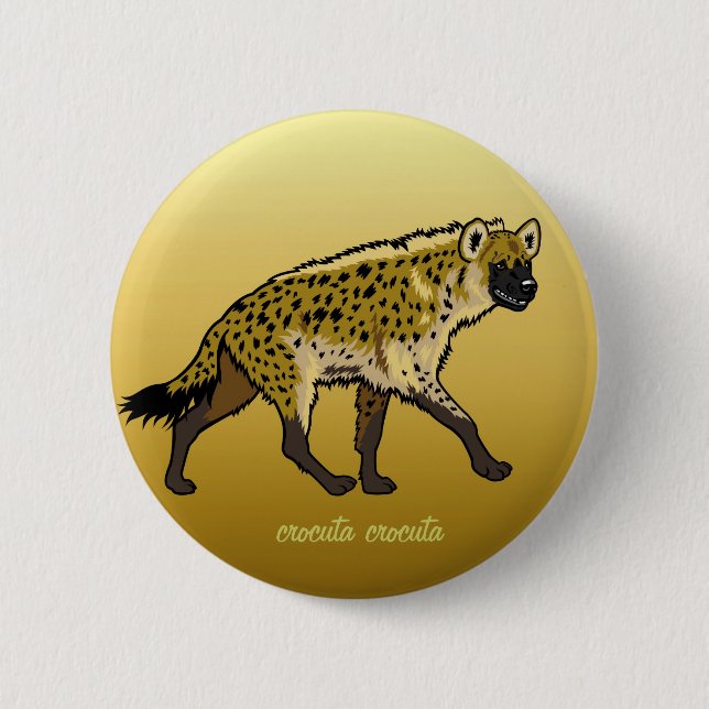 spotted hyena pinback button (Front)