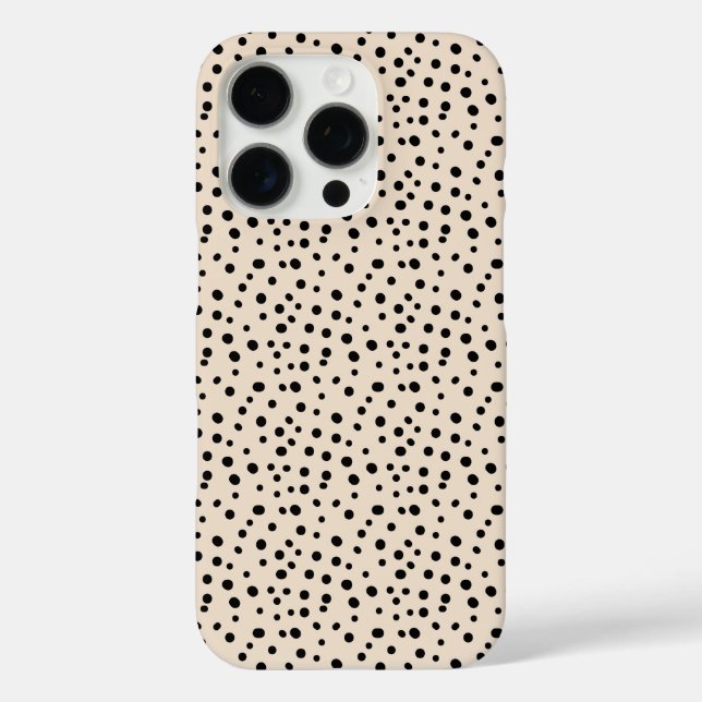 Spotted Ivory Black Dots Pattern Case-Mate iPhone Case (Back)