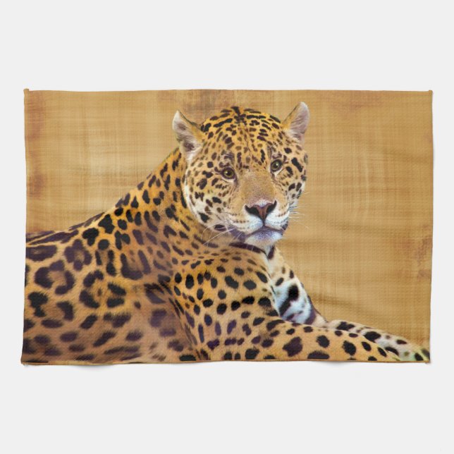 Spotted Jaguar Big Cat-lover #Gift Kitchen Towel (Horizontal)