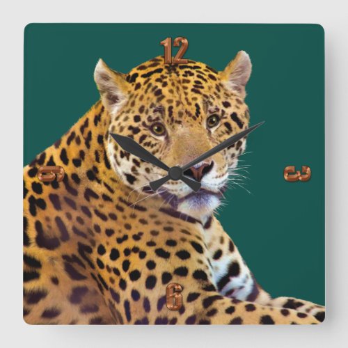 Spotted Jaguar Big Cat_lover Gift Square Wall Clock