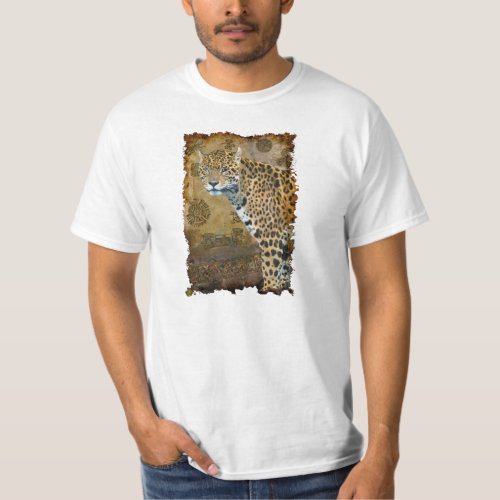 Spotted Jaguar  Mayan Temple Designer T_Shirt