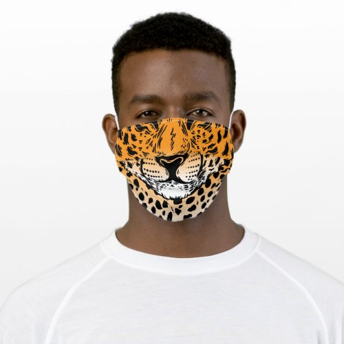Spotted Jaguar or Leopard Animal Face Adult Cloth Face Mask