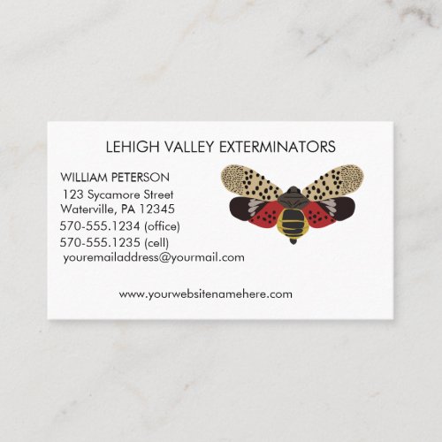 Spotted Lanternfly Bug Exterminators Business Card