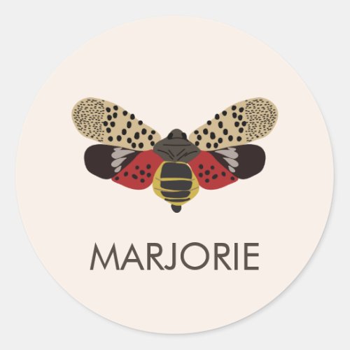 Spotted Lanternfly Bug Personalized Classic Round Sticker