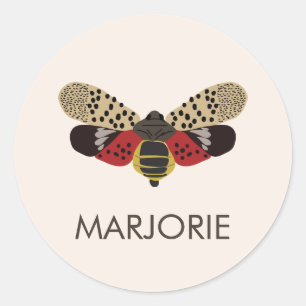 Spotted Lanternfly Bug Personalized Classic Round Sticker