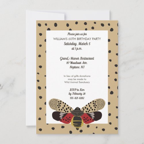 Spotted Lanternfly Bug Personalized Invitation