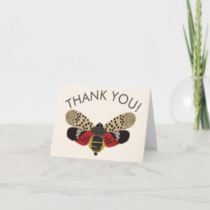 Spotted Lanternfly Bug Personalized Letterpress Thank You Card
