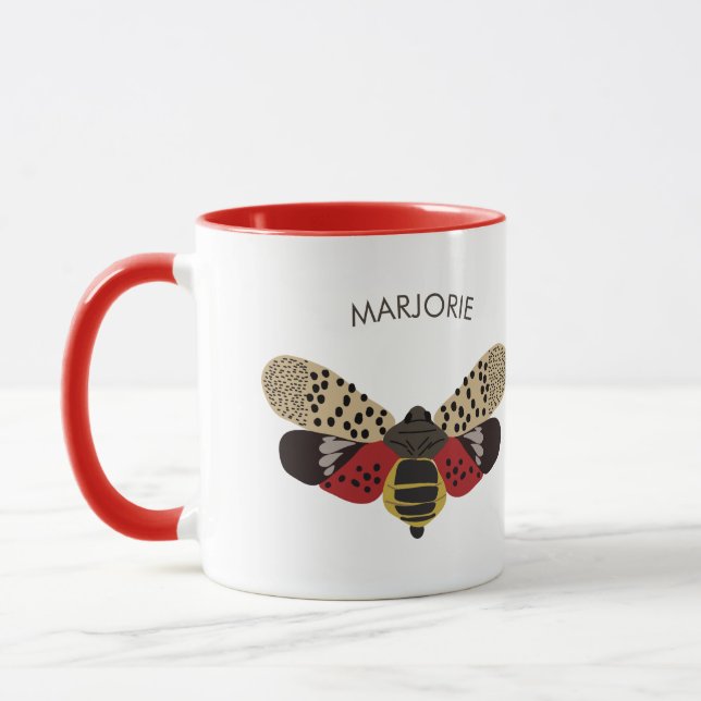 Spotted Lanternfly Bug Personalized Mug (Left)