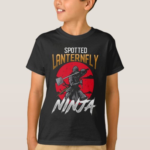 Spotted lanternfly Hunter Funny Insect Ninja T_Shirt