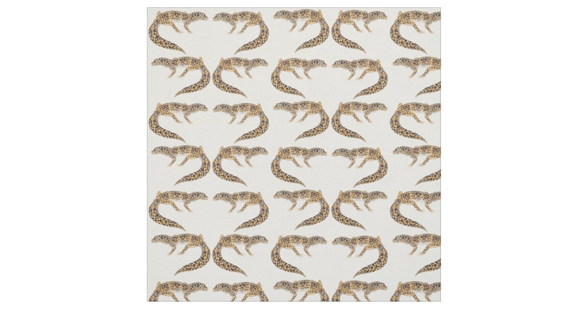 Spotted Leopard Gecko Lizard Fabric | Zazzle