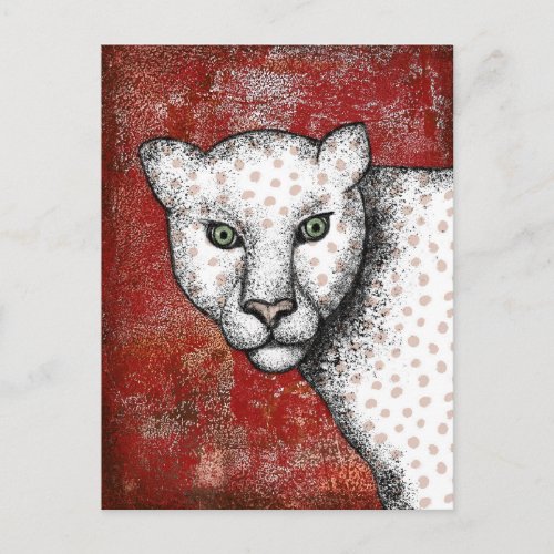 Spotted Leopard Says Hey Postcard