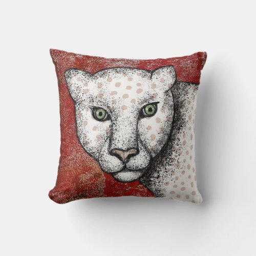 Spotted Leopard Says Hey Throw Pillow