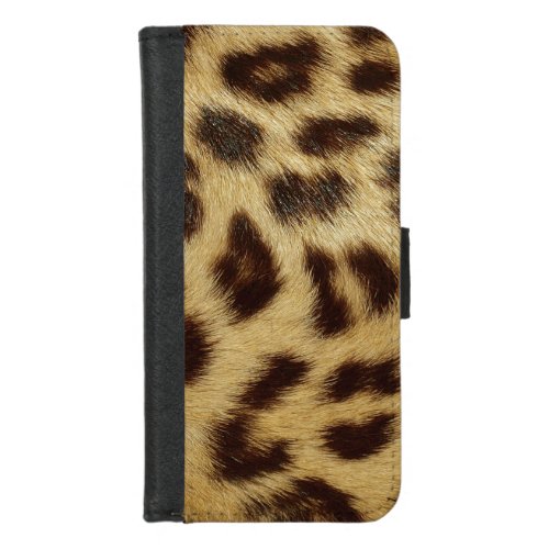 Spotted Leopard Skin Luxury Faux Fur iPhone 87 Wallet Case